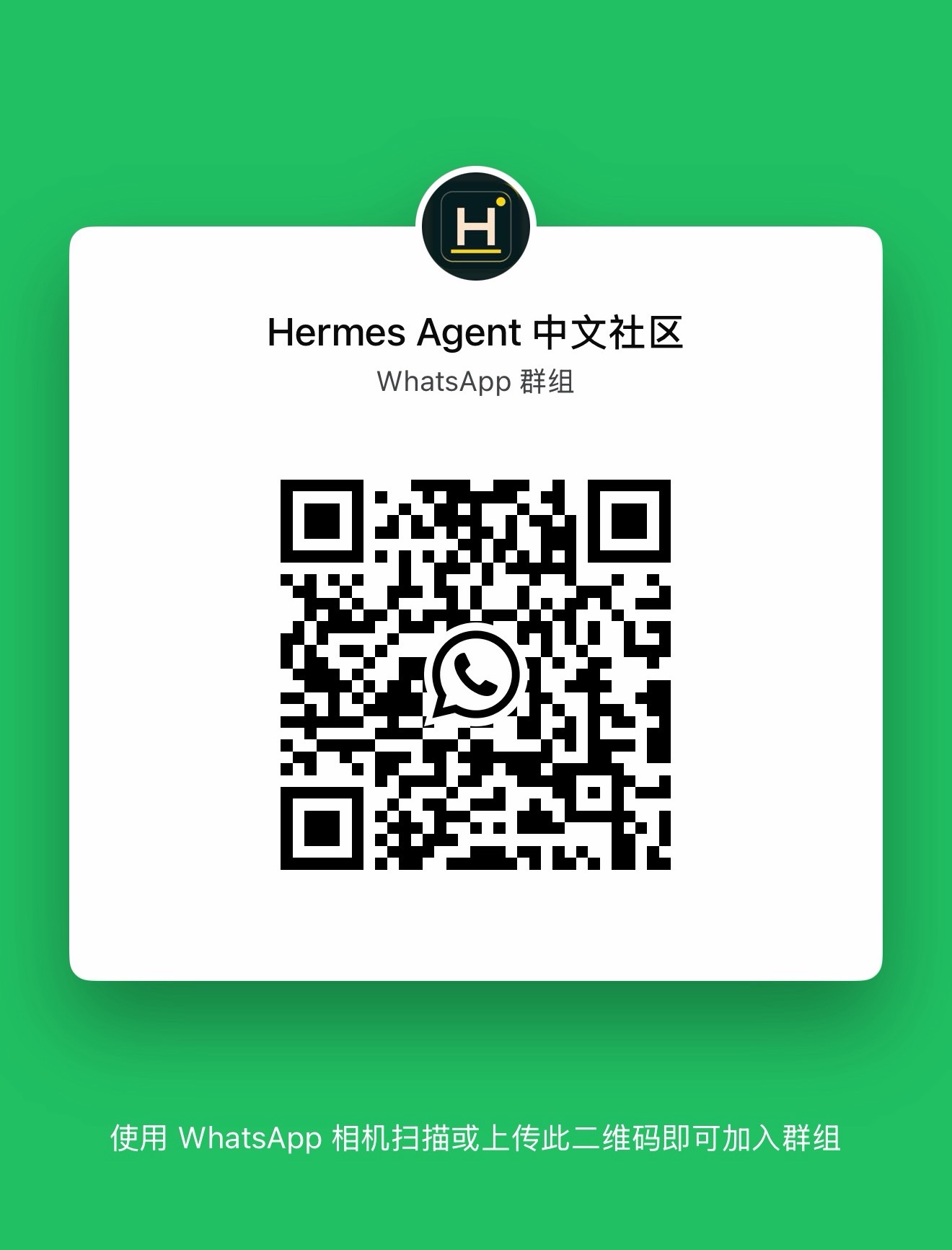 Hermes Agent 中文社區 WhatsApp 群組二維碼